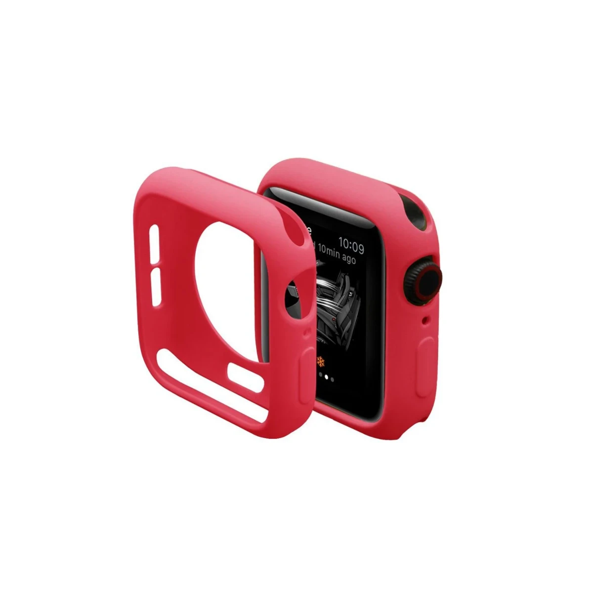 Apple Watch 42mm Silikon Alt Kasa - Kırmızı