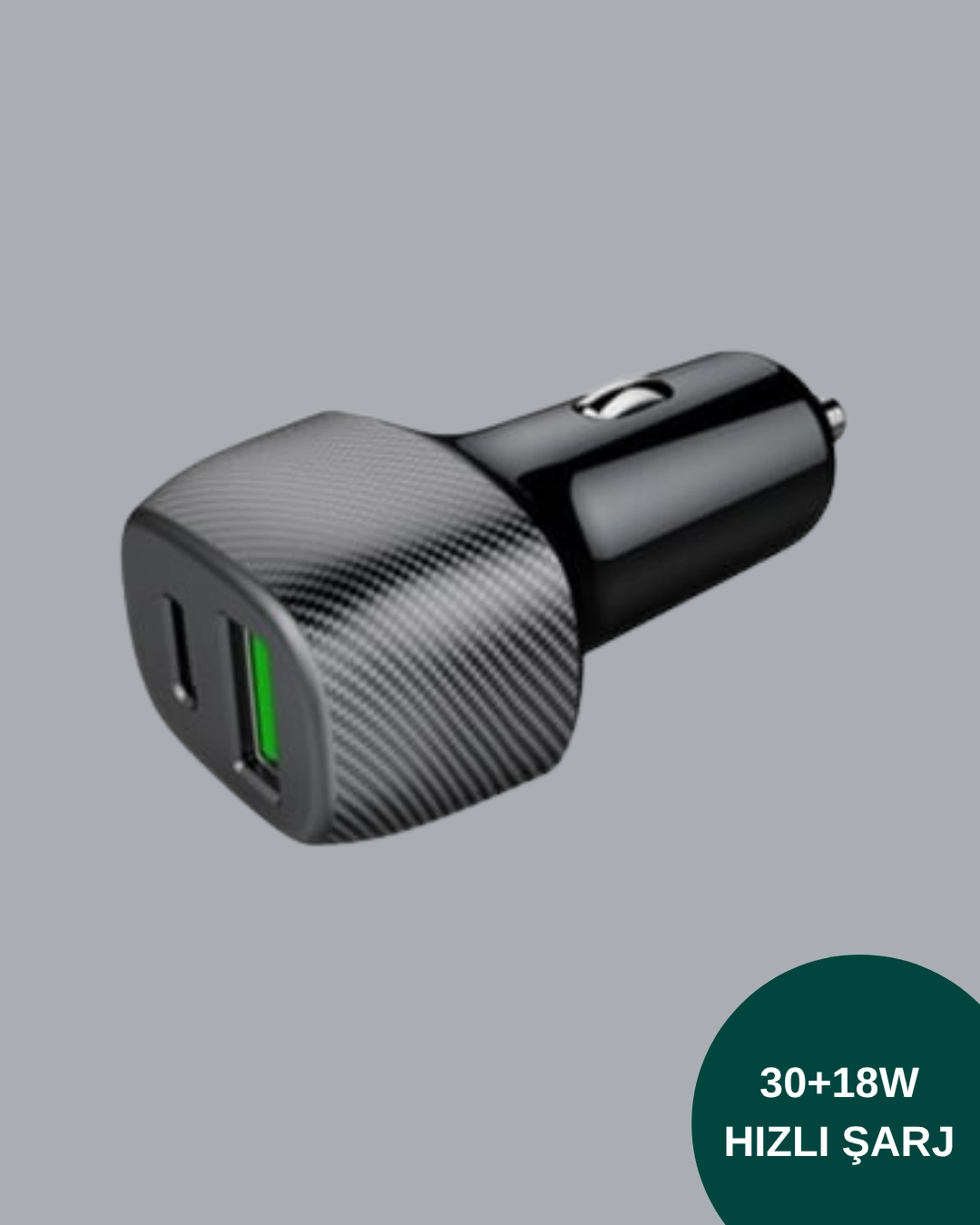 Hızlı Şarj Cihazı 38W Type-C ve USB Araç İçi