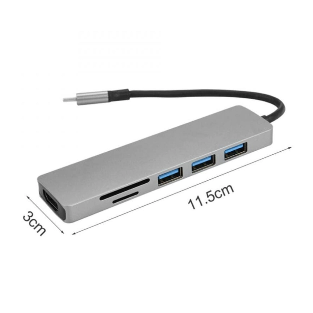 Kompakt 6 İn 1 HDMI Çevirici Type-C Lightning Micro USB