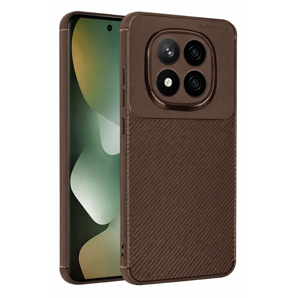 Xiaomi Redmi Note 15 Pro 5G Auto Focus Karbon Kapak - Kahverengi