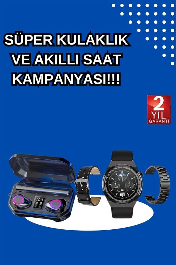 Bluetooth Bağlantılı Akıllı Saat ve Kulaklık Seti