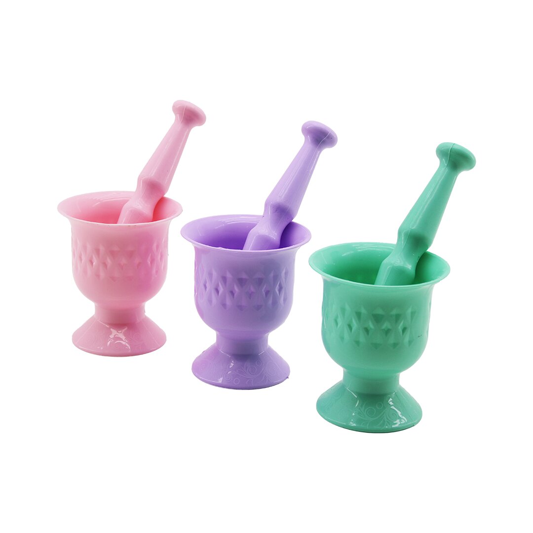 Renkli Plastik Havan - Mortar Sarımsak Dövecek