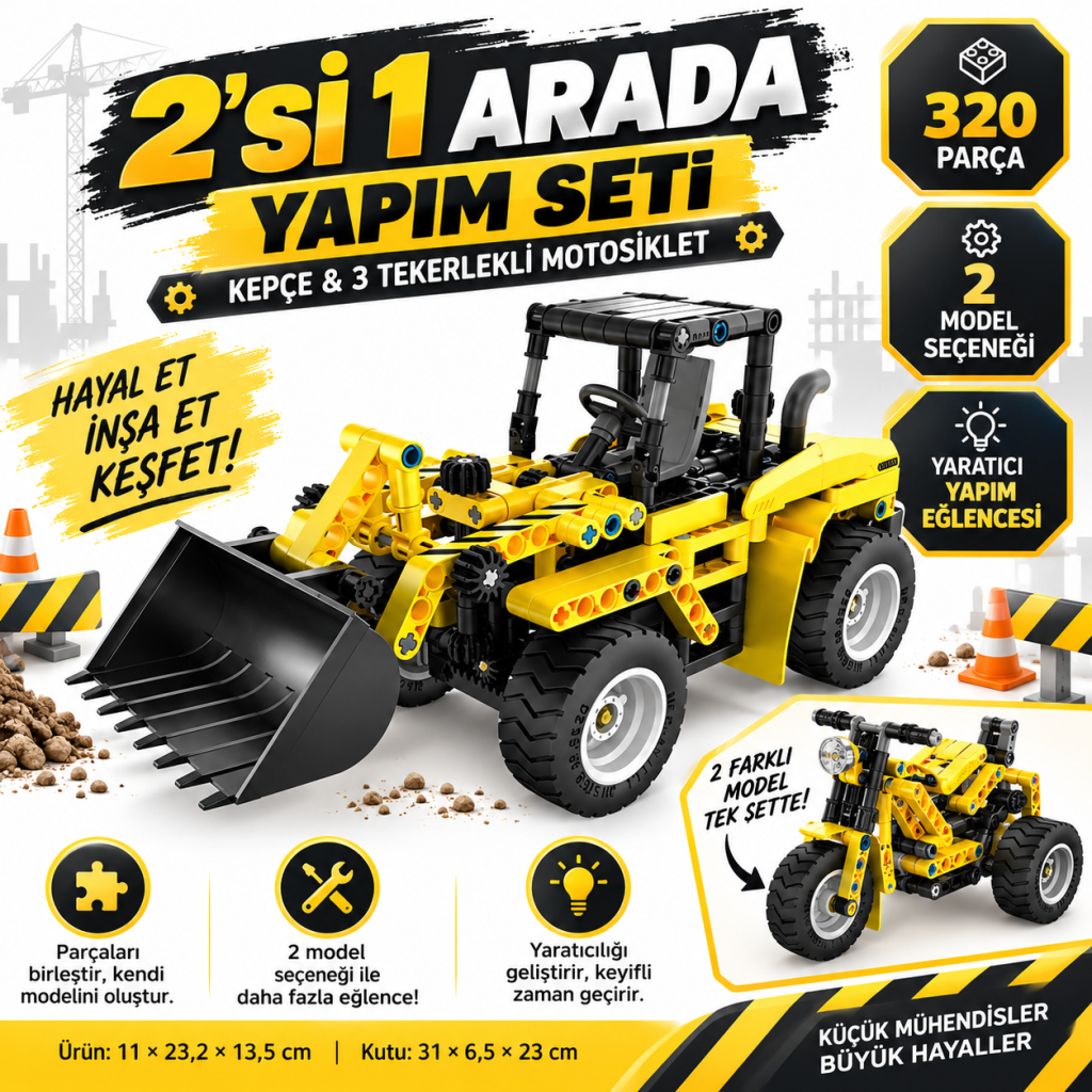 1004574-EKSKAVATÖR/MOTOSİKLET 2IN1 320PRÇ