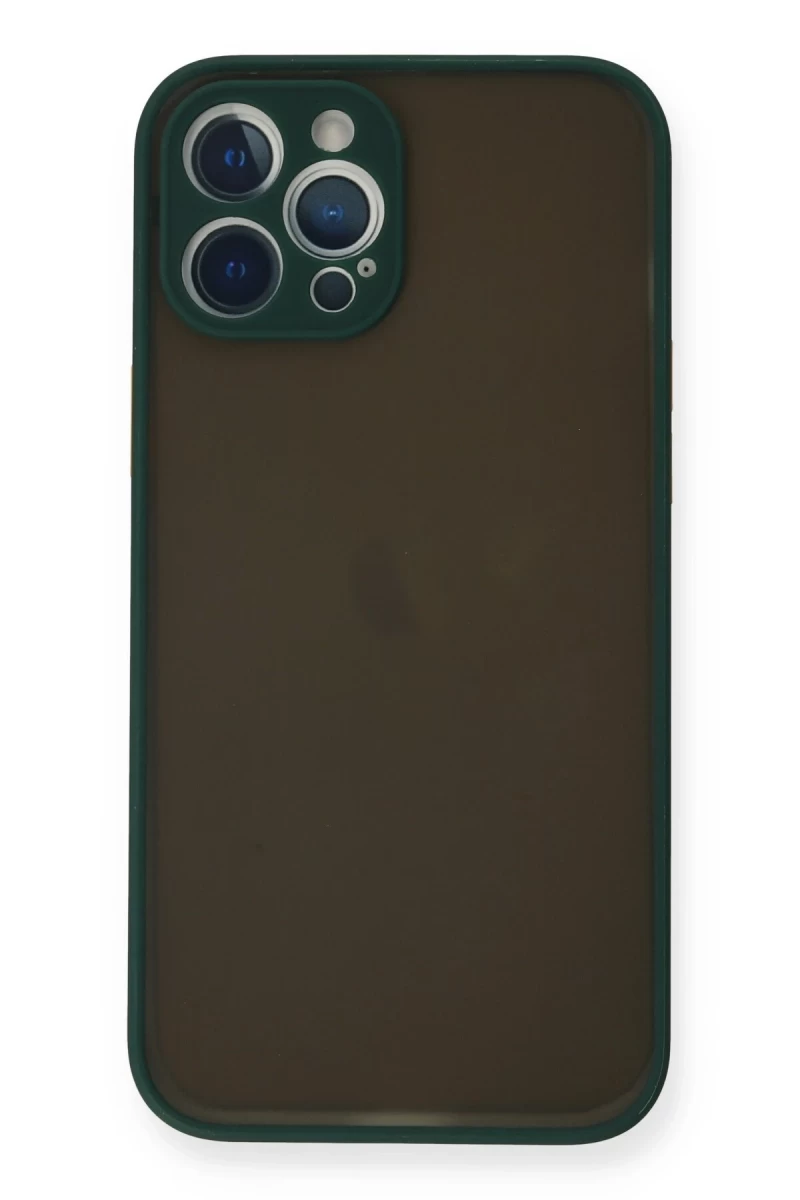 Apple iPhone 12 Pro Max Uyumlu Kılıf Montreal Silikon Kapak - Yeşil