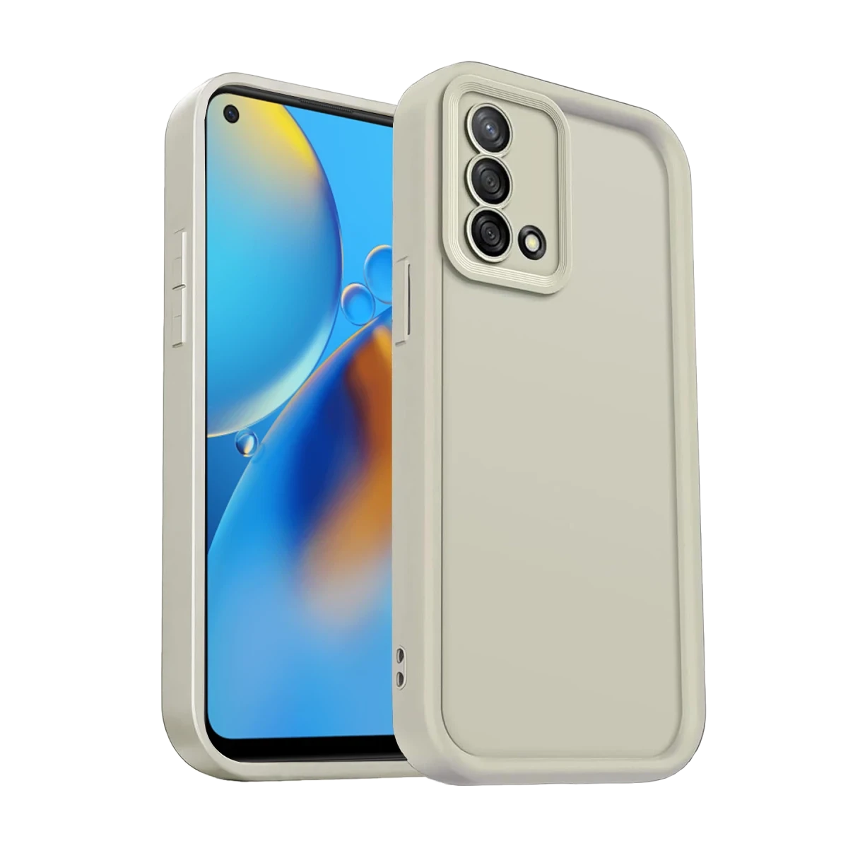 Oppo A74 4G Kılıf Viera Silikon - Krem