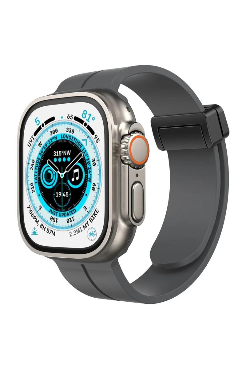 Apple Watch 38mm Uyumlu KR412 Elegance Stylısh Kordon - Füme