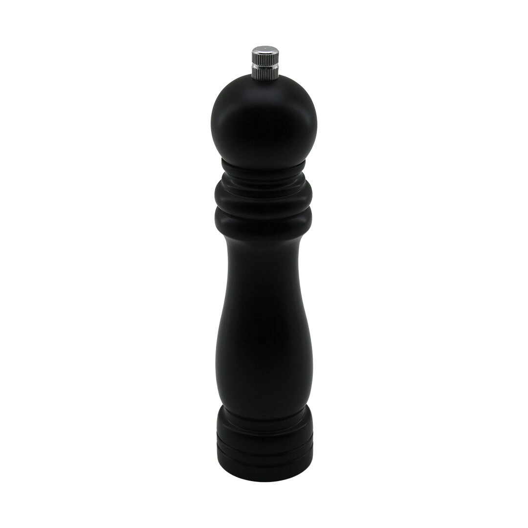 Şık Siyah Ahşap Tuz Baharat Öğütücü 4.5 cm Çap 19.5 cm Uzunluk
