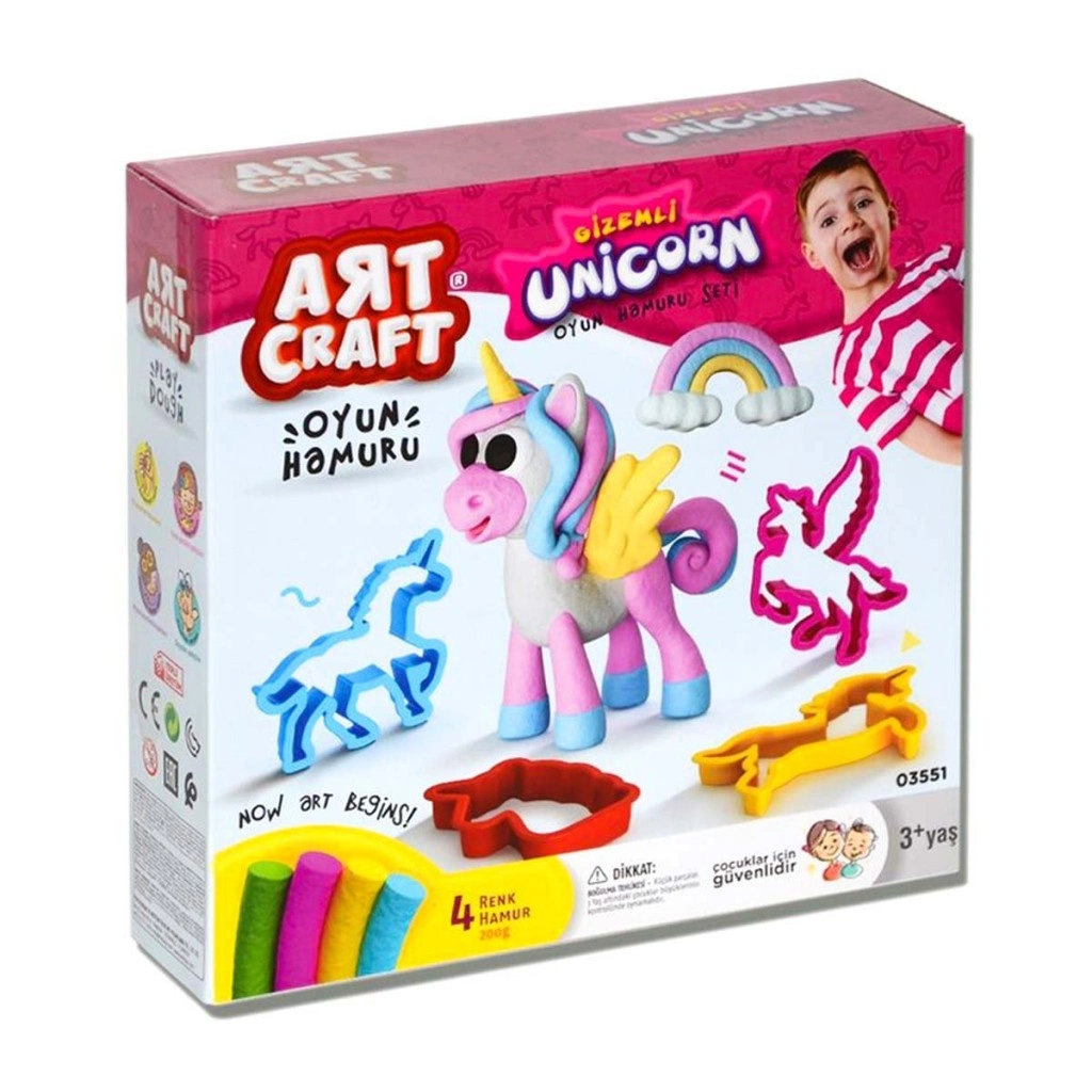Eğlenceli Unicorn Oyun Hamuru Seti 4'lü Paket