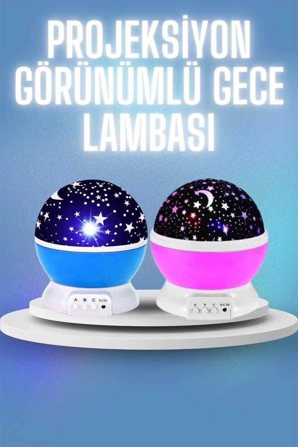 Projeksiyon Gece Lambası Pilli ve USB Kablolu (Renkli Model)