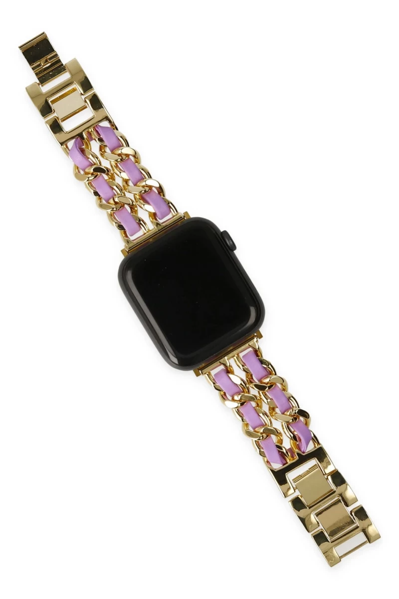 Watch 22mm Uyumlu KR405 Metal Bakla Kordon - Lila
