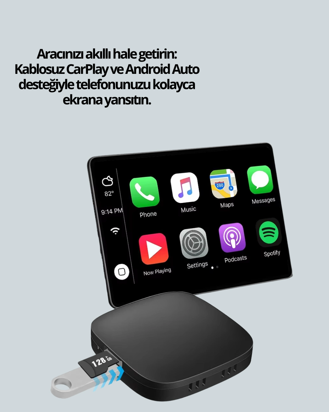 Kablosuz Android Auto Adaptörü 5.8GHz WiFi Uyumlu