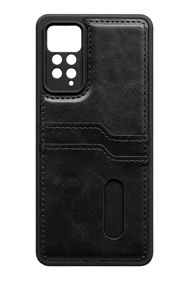 Xiaomi Redmi Note 12 Pro 4G Uyumlu Kılıf Sara Kartvizitli Deri Kılıf - Siyah
