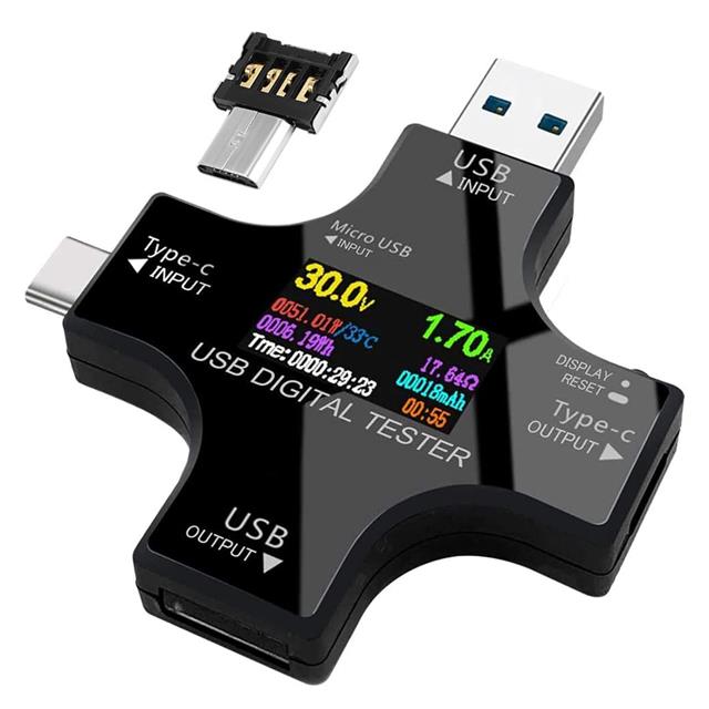 PM-26611 USB Tester Voltmetre Ampermetre Akım Göstergesi Multimetre Test Cihazı OTG Destekli