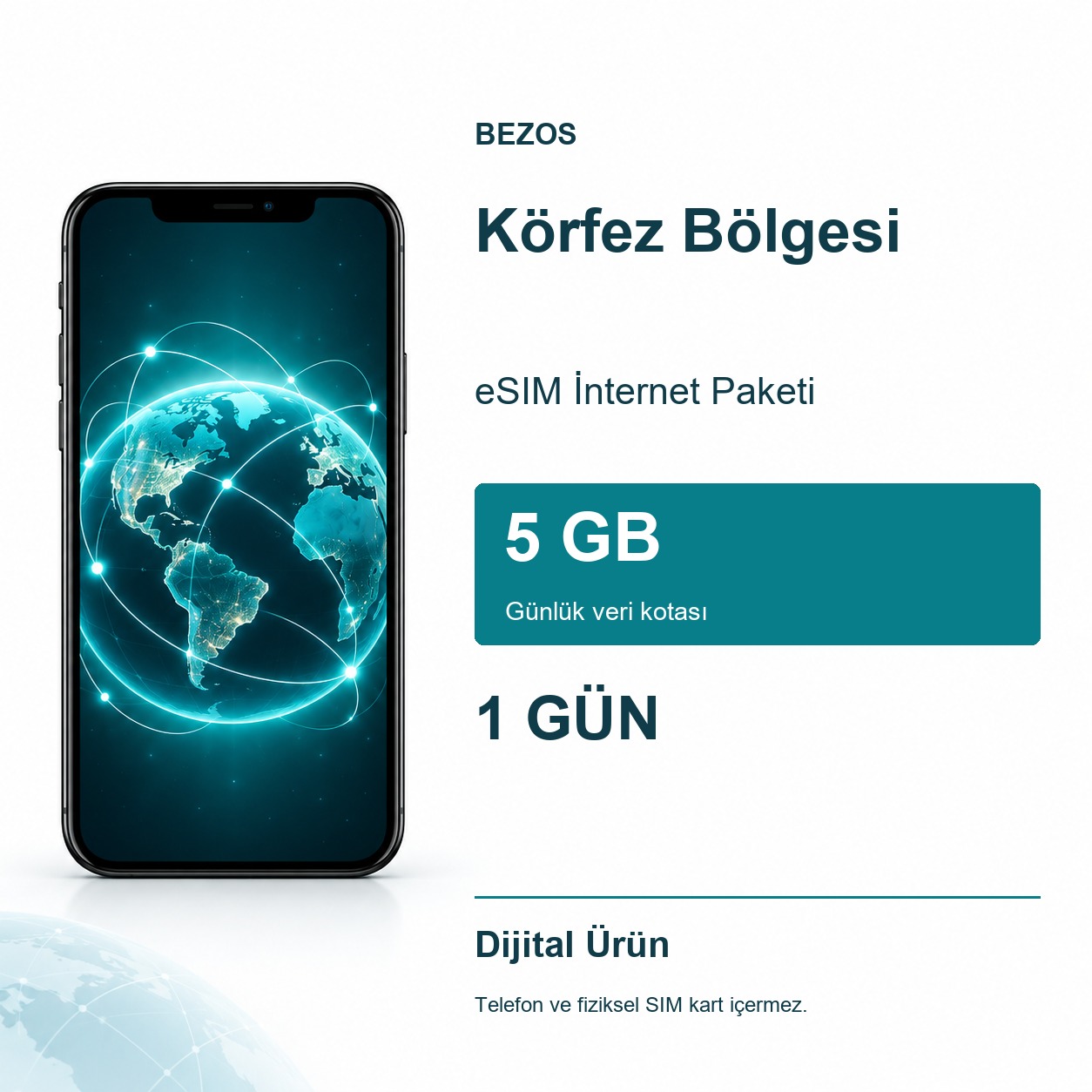 Körfez Bölgesi eSIM İnternet Paketi Günlük 5 GB 1 Gün