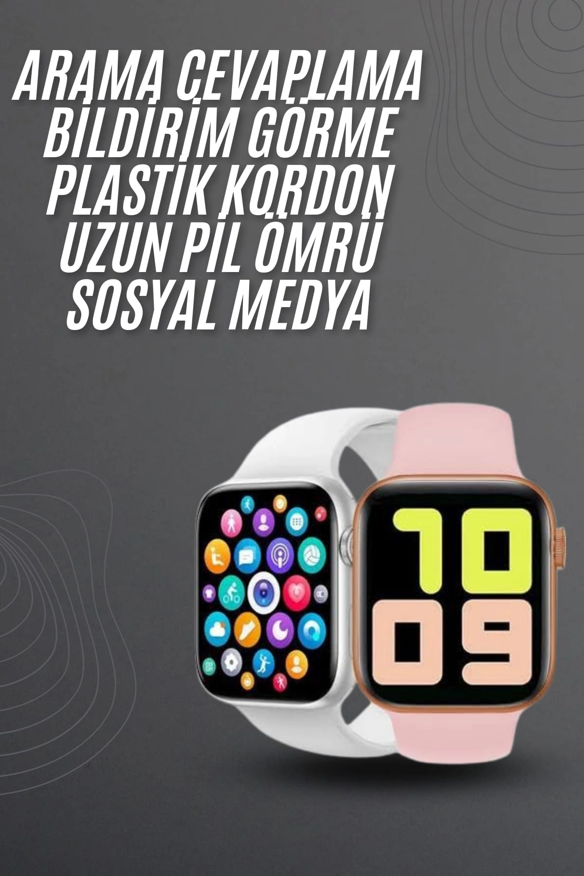 Şık Unisex Akıllı Saat 44 mm Dokunmatik Ekran