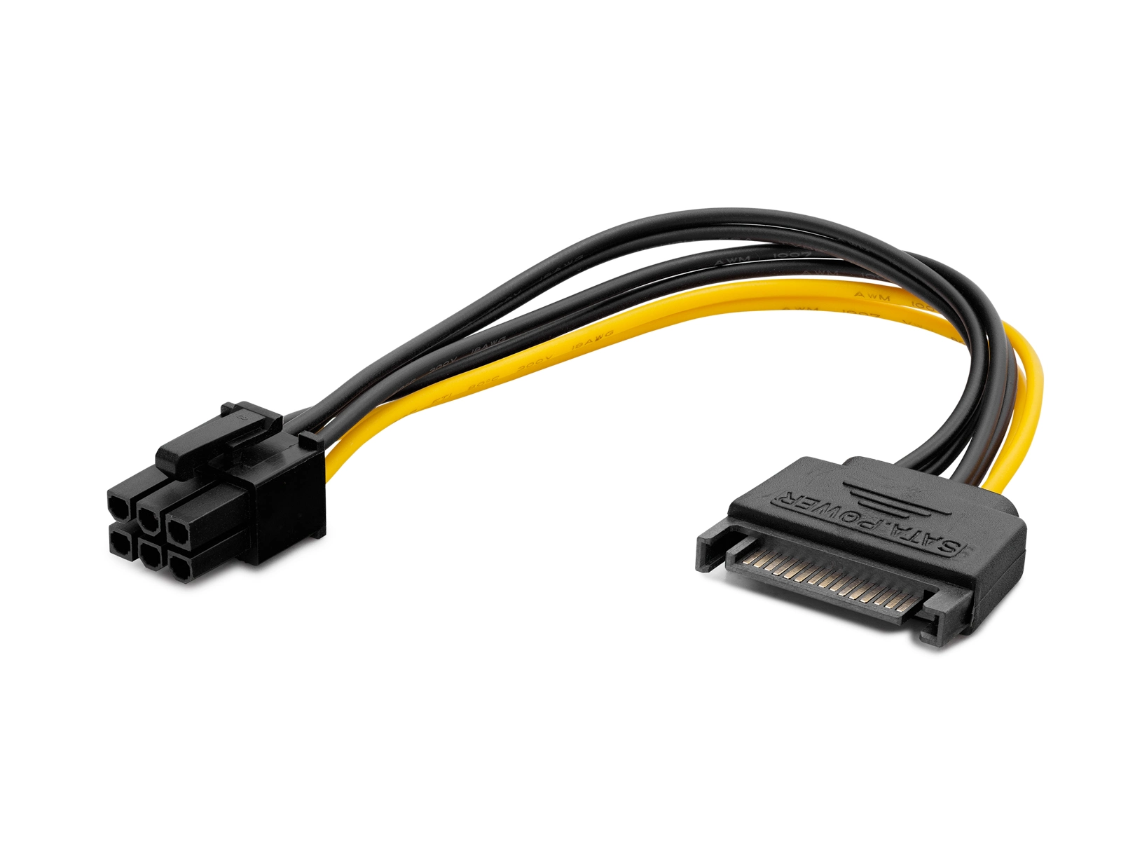 Siyah Ekran Kartı Güç Kablosu 6 Pin PCI Uyumlu