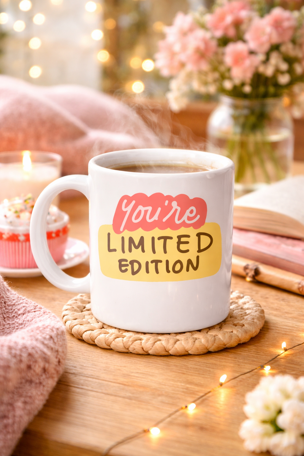 You’re Limited Edition "SEN EŞSİZSİN" Yazılı Porselen Kupa MODEL 152 – Motivasyon Temalı, Özel Tasarım Kahve & Çay Kupası