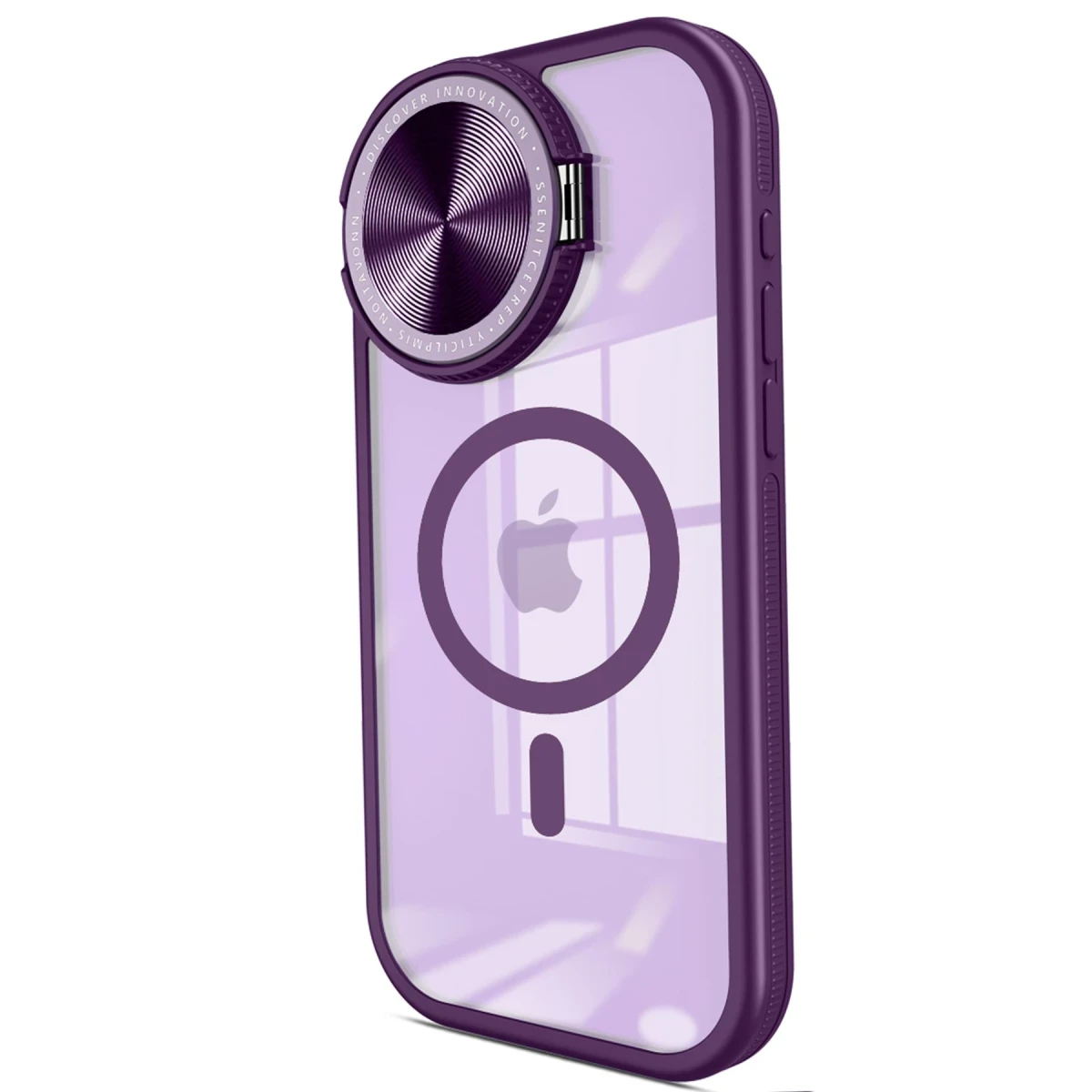 Apple iPhone 14 Pro Max Kılıf Teleskop Lens Magsafe Silikon Kapak - Derin Mor