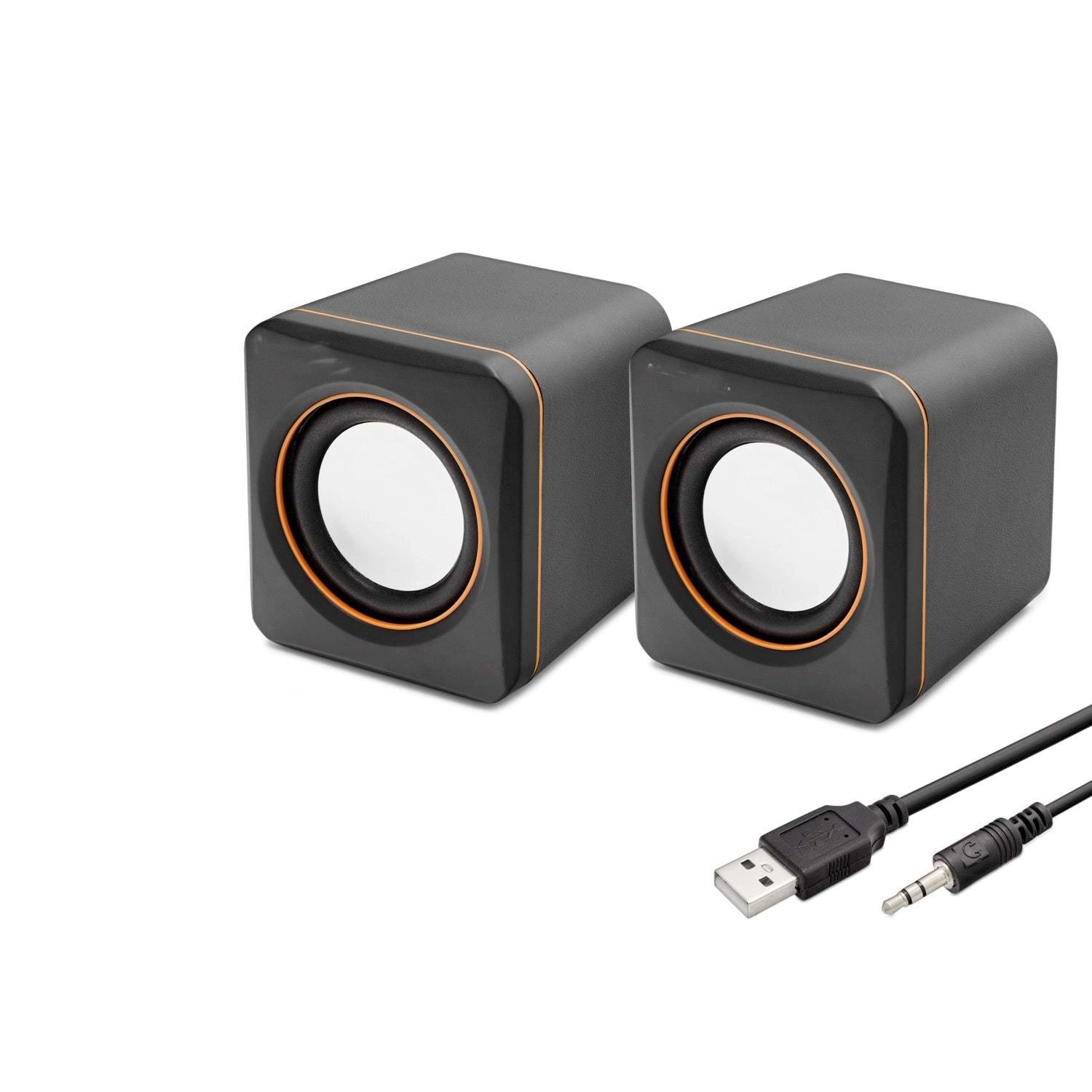 Estetik Tasarımlı 1+1 Masaüstü Hoparlör USB 3.5mm