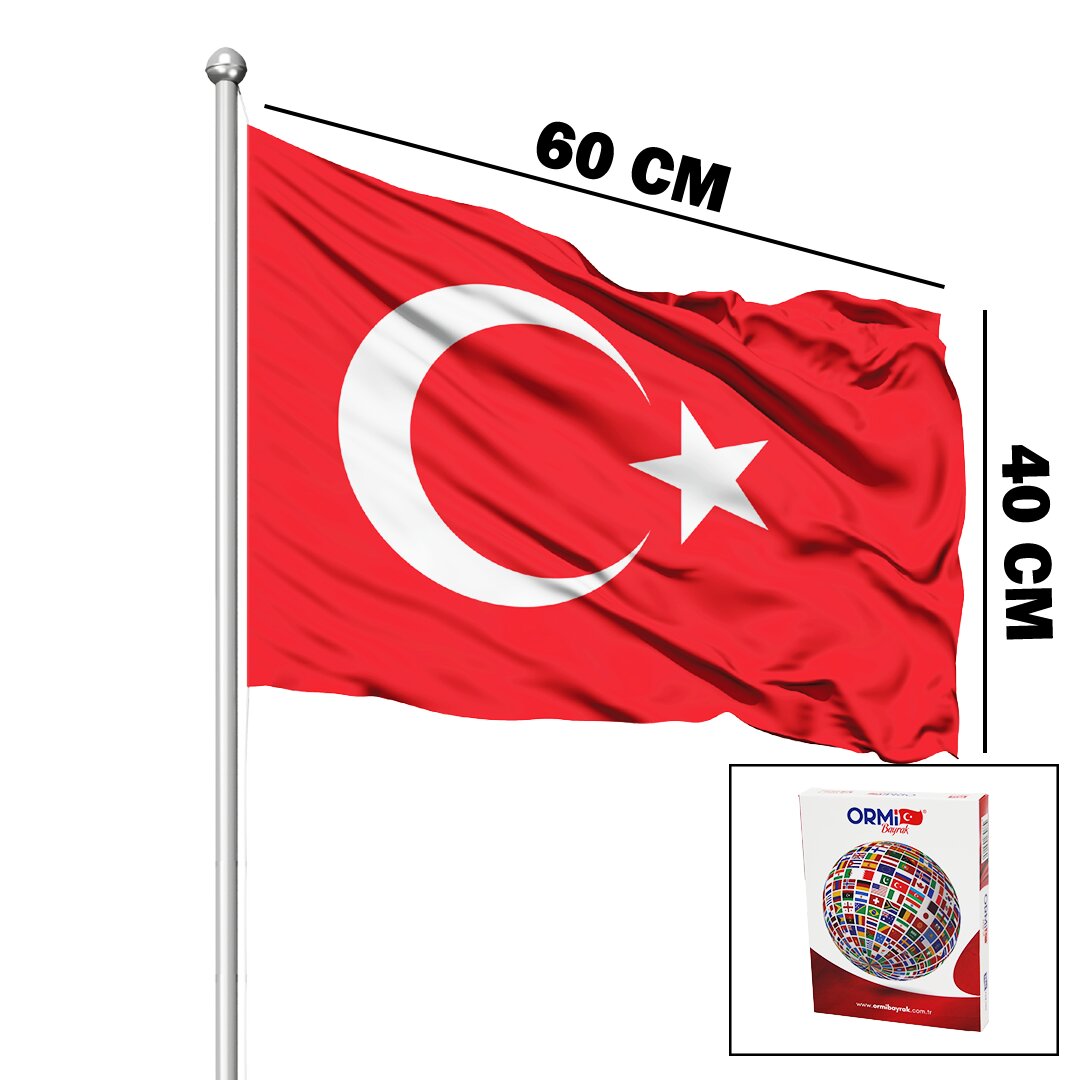 Alpaka Kumaş Türk Bayrak 40X60CM