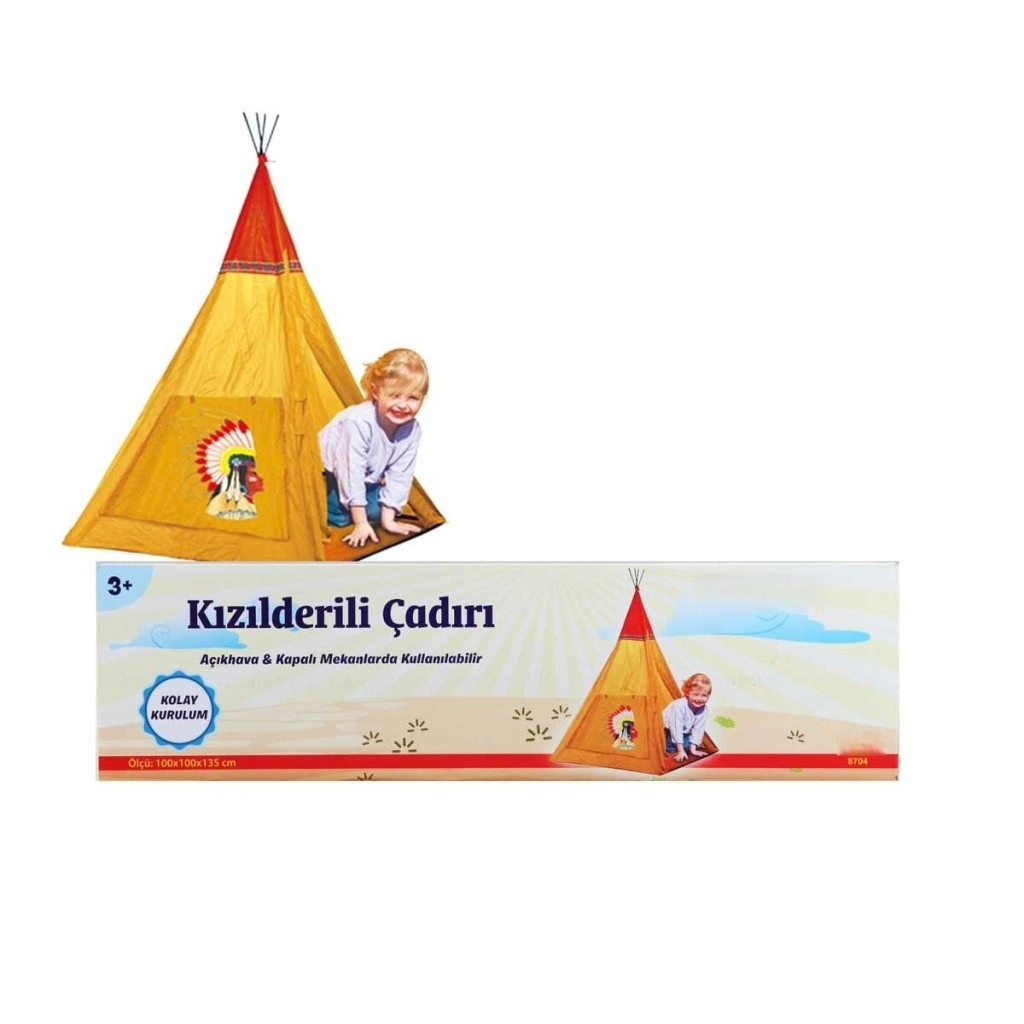 Kızılderili Desenli Çadır 100x100x135cm Çocuk Oyun Alanı