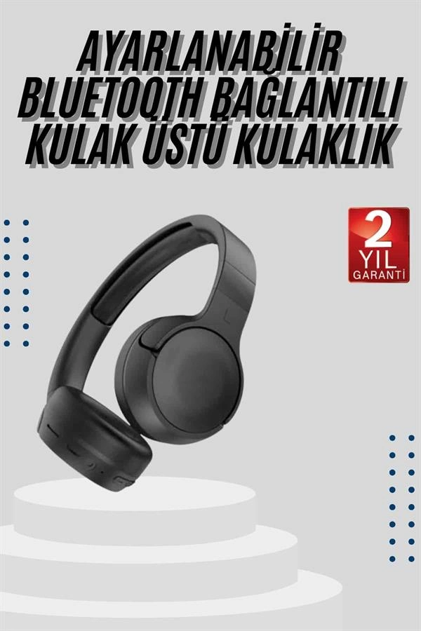 Ergonomik Bluetooth Kulaklık Uzun Pil Ömrü ile Siyah