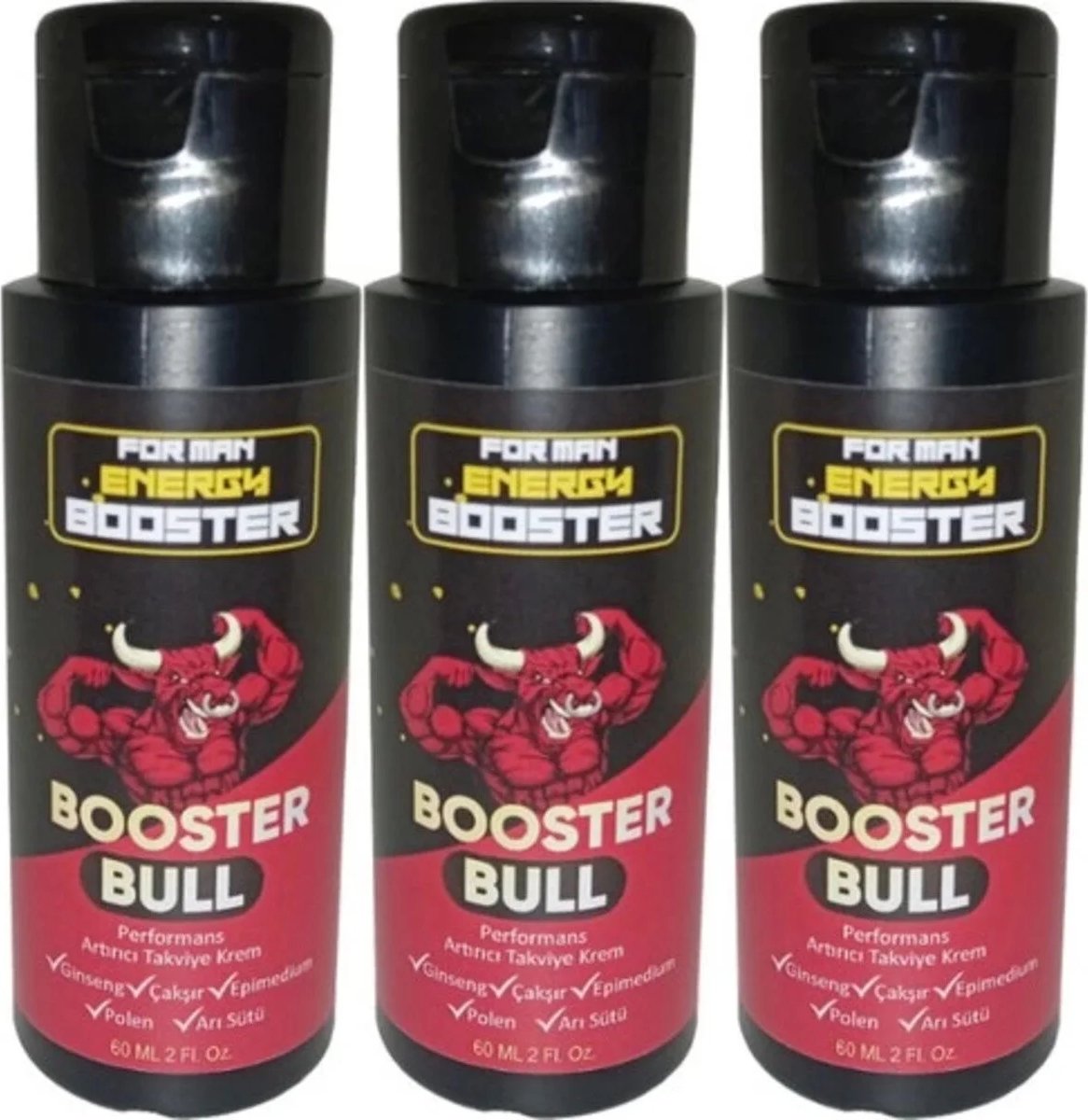 Booster Bull 3 Adet Erkeklere Özel Kremi 60 ml - 3 Adet 60 ml