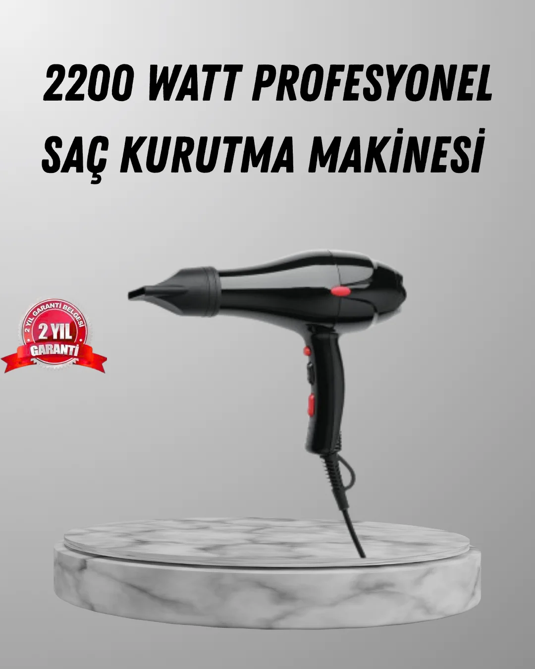 2200W Fön Makinesi – Profesyonel AC Motor, Soğuk ve Sıcak Üfleme