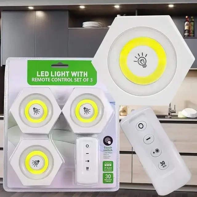 Dekoratif Uzaktan Kumandalı Led Işık Altıgen 3'lü Set