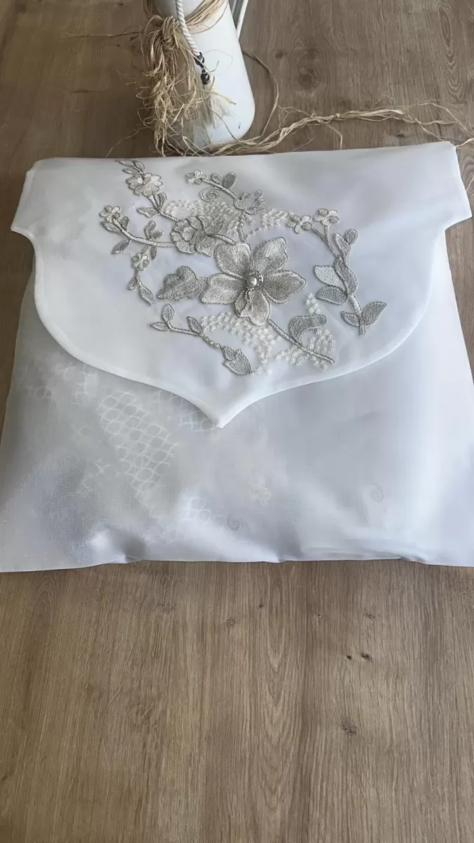 Fransız Güpürlü Zarf Bohça Nişan Söz Saten Bohça Lüks 3 Boyutlu Çeyizlik Bohça 50x50 cm 1 Adet