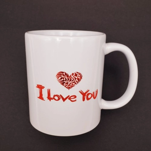 Romantik I Love You Baskılı Kupa Bardak 8 cm x 10 cm