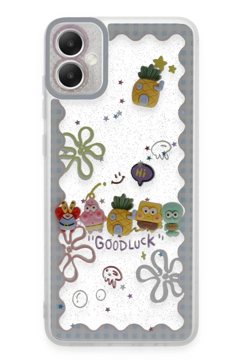 Samsung Galaxy A05 Uyumlu Kılıf Sweet Desenli Silikon Kapak - Açık Mavi
