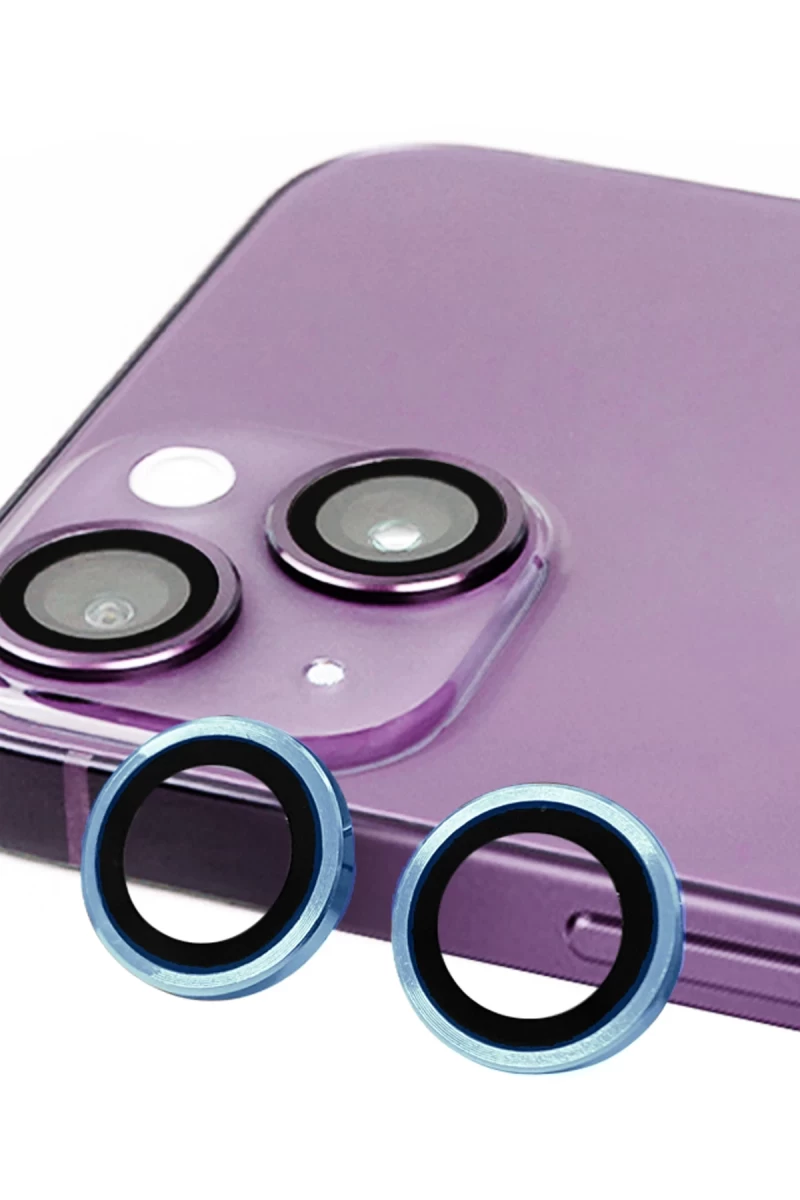 Apple iPhone 13 Mini Uyumlu Raze Metal Kamera Lens - Mavi