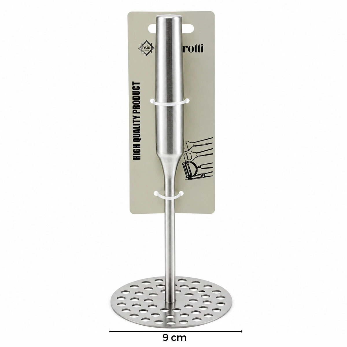 YUVARLAK ÇAP : 8CM METAL SAPLI = 11.5CM METAL PATATES EZİCİ TOPLAM UZU