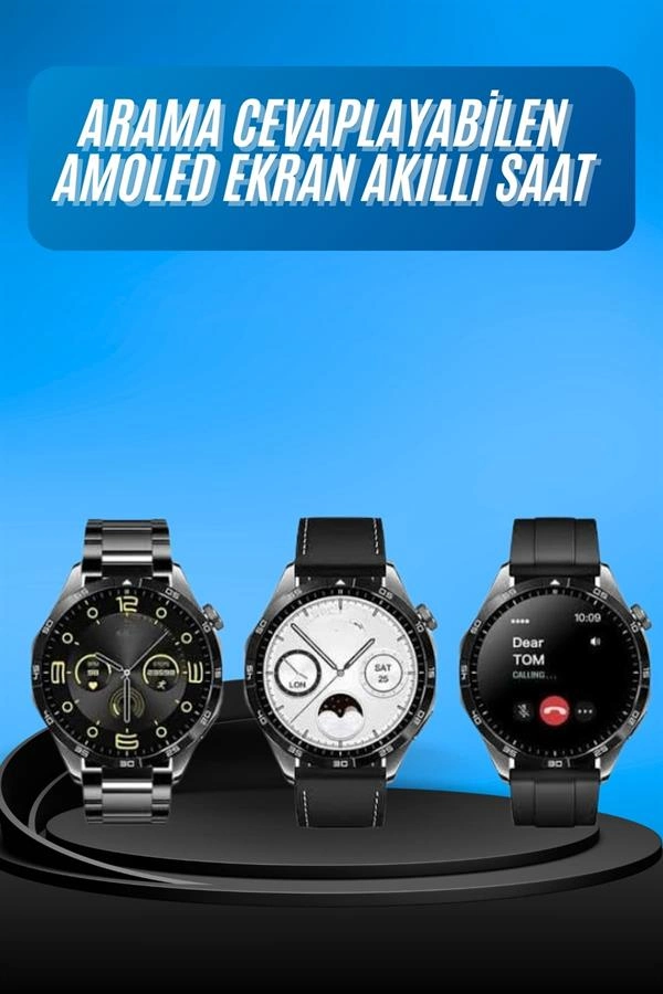 Akıllı Saat 3 Kordonlu 5.0 Bluetooth Android ve İOS Uyumlu