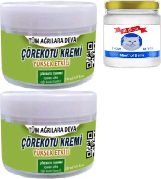 Süper Çörek Otu Kremi 2X150 ml Krem +Snow Kitten 50 ml Menthol Balm