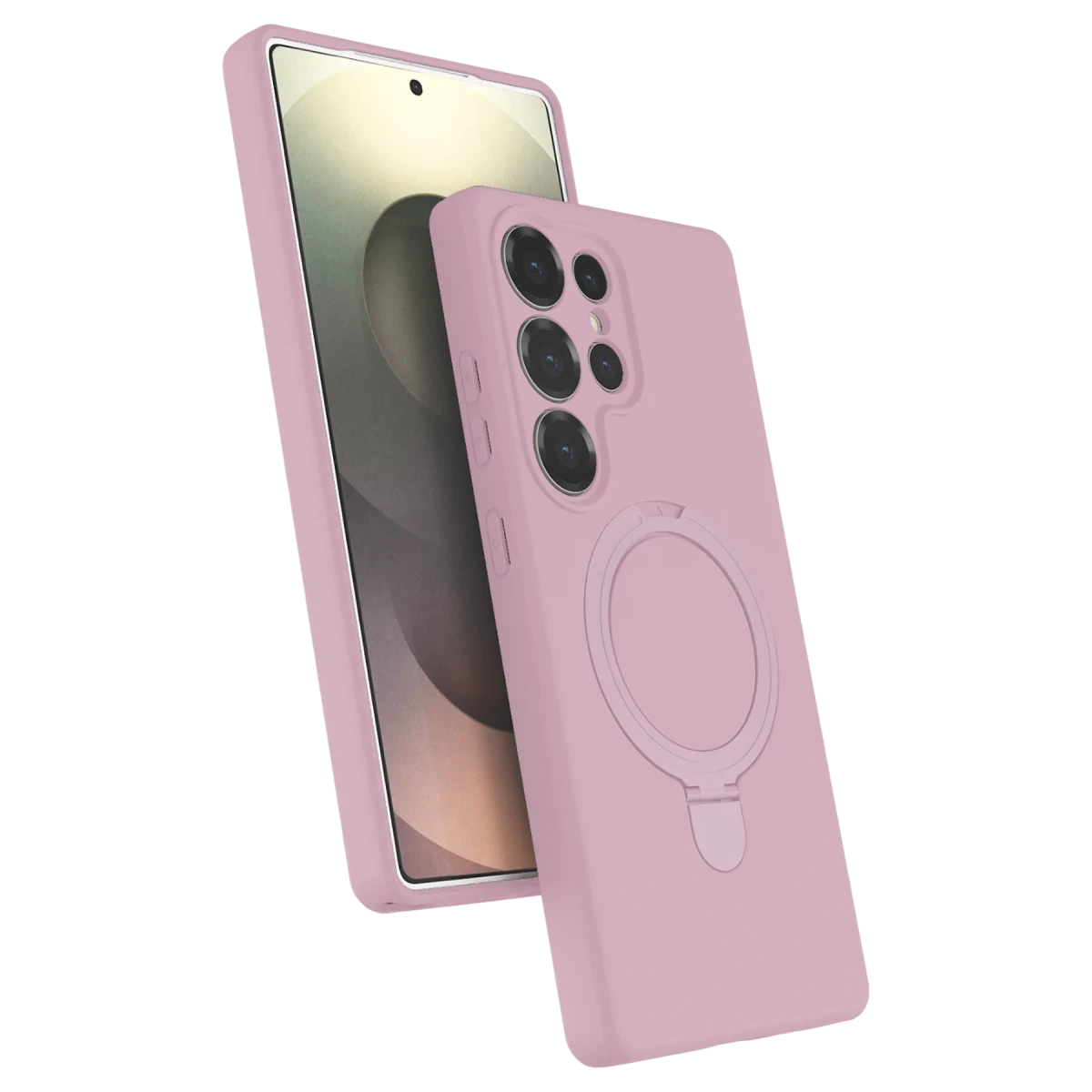 Samsung Galaxy S23 Ultra Regal Magsafe Standlı Kapak - Açık Pembe