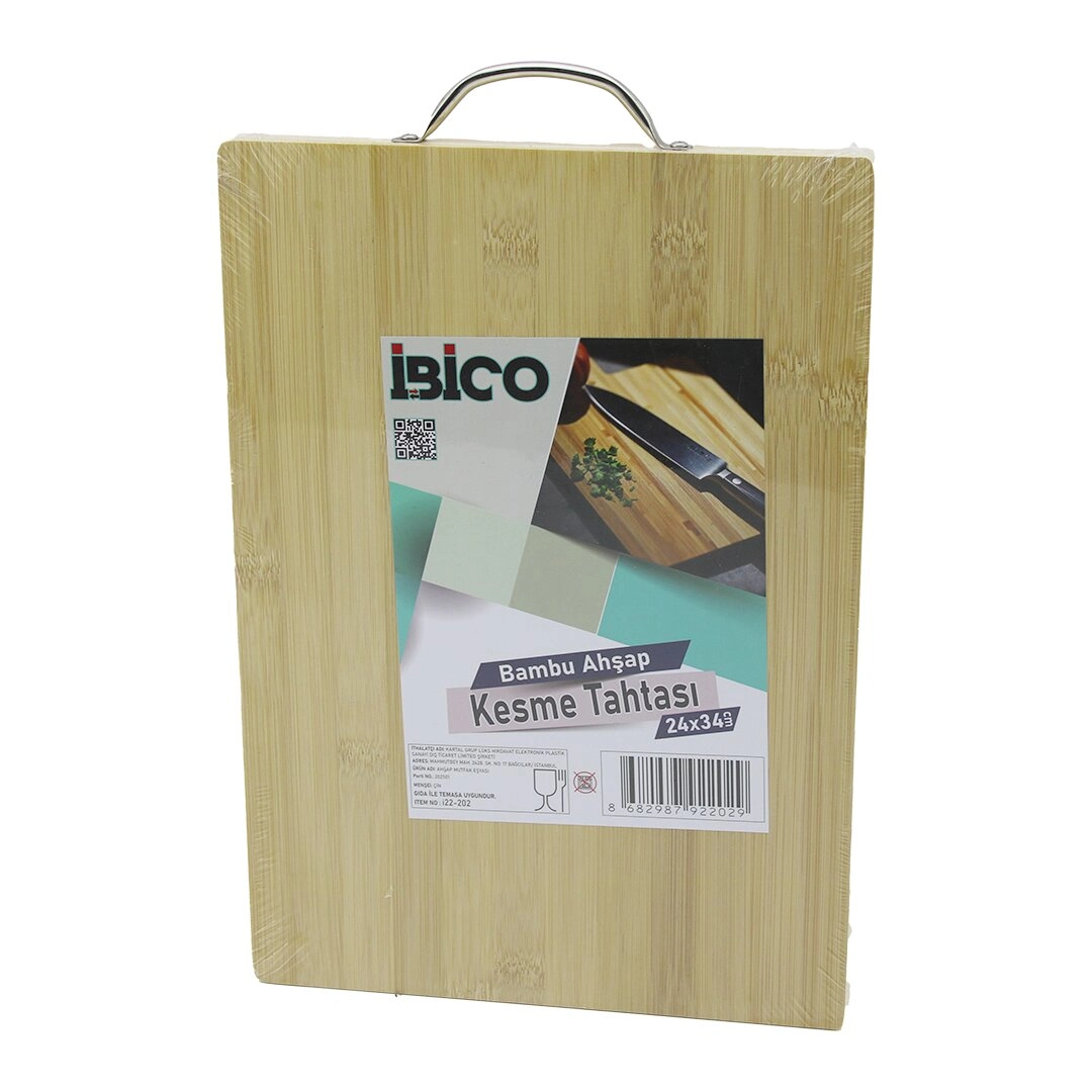 Metal Kulplu Bambu Kesim Panosu 24x34 cm Mutfak Kullanımı