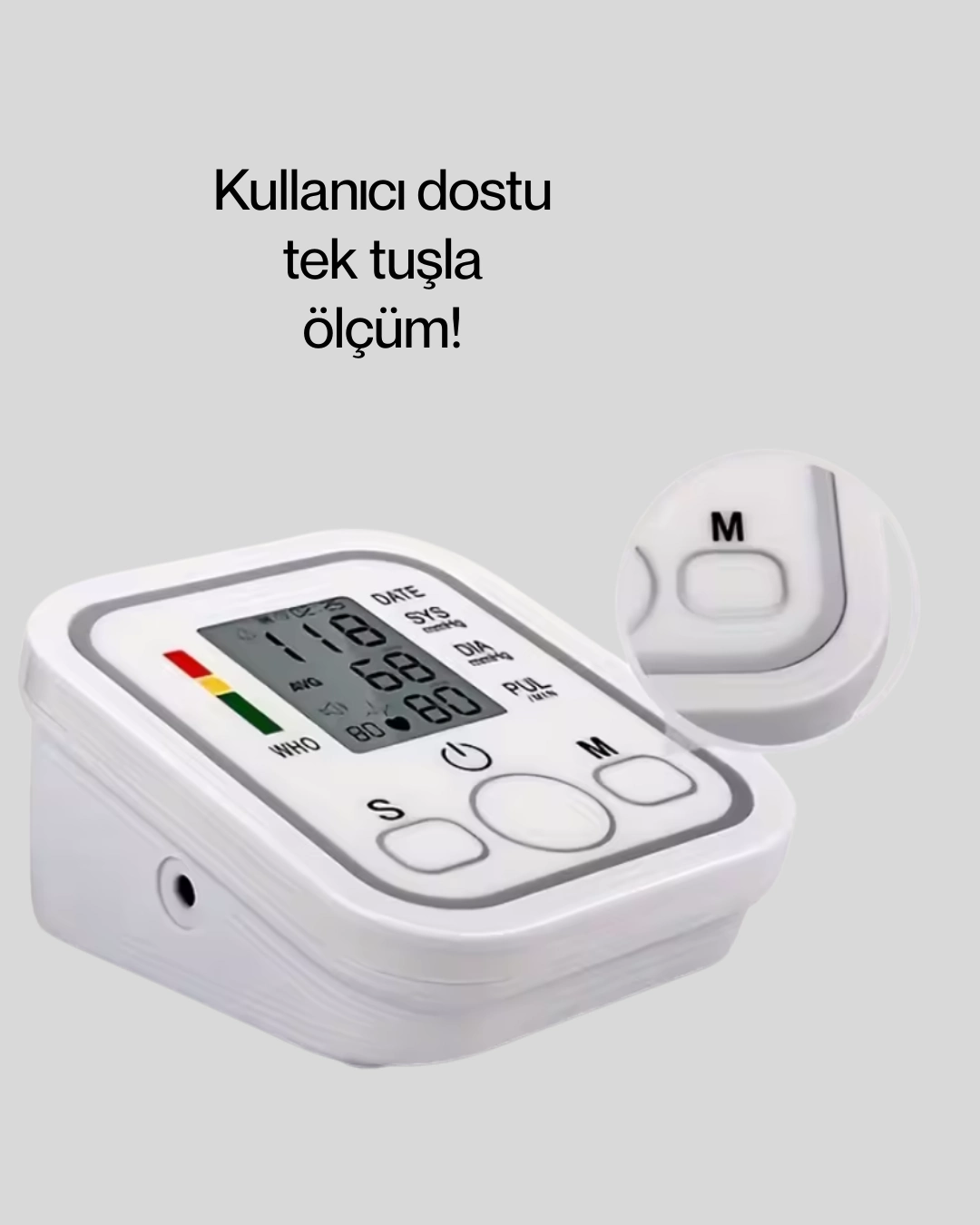 USB Girişli Taşınabilir Tansiyon Aleti 4 Adet AAA Pil ile