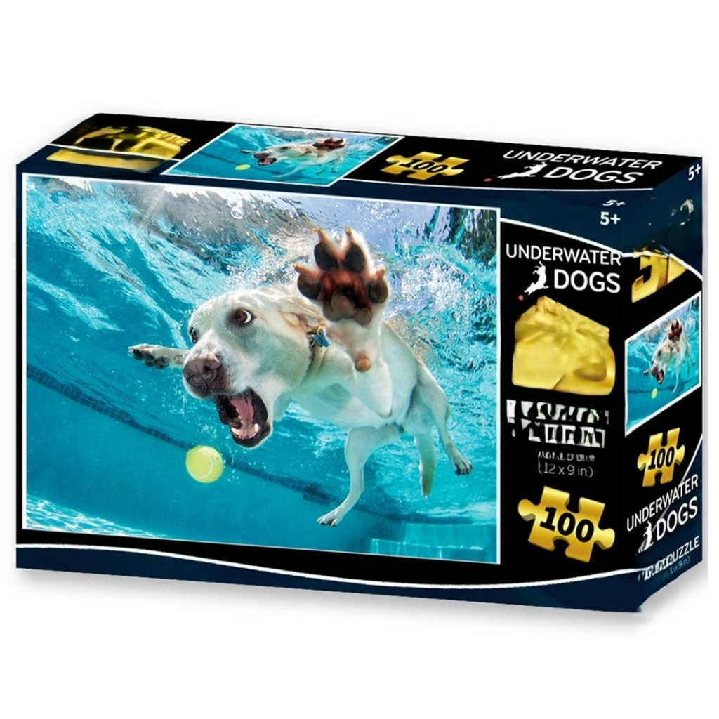 Eğlenceli Su Altında Köpek Puzzle 100 Parça
