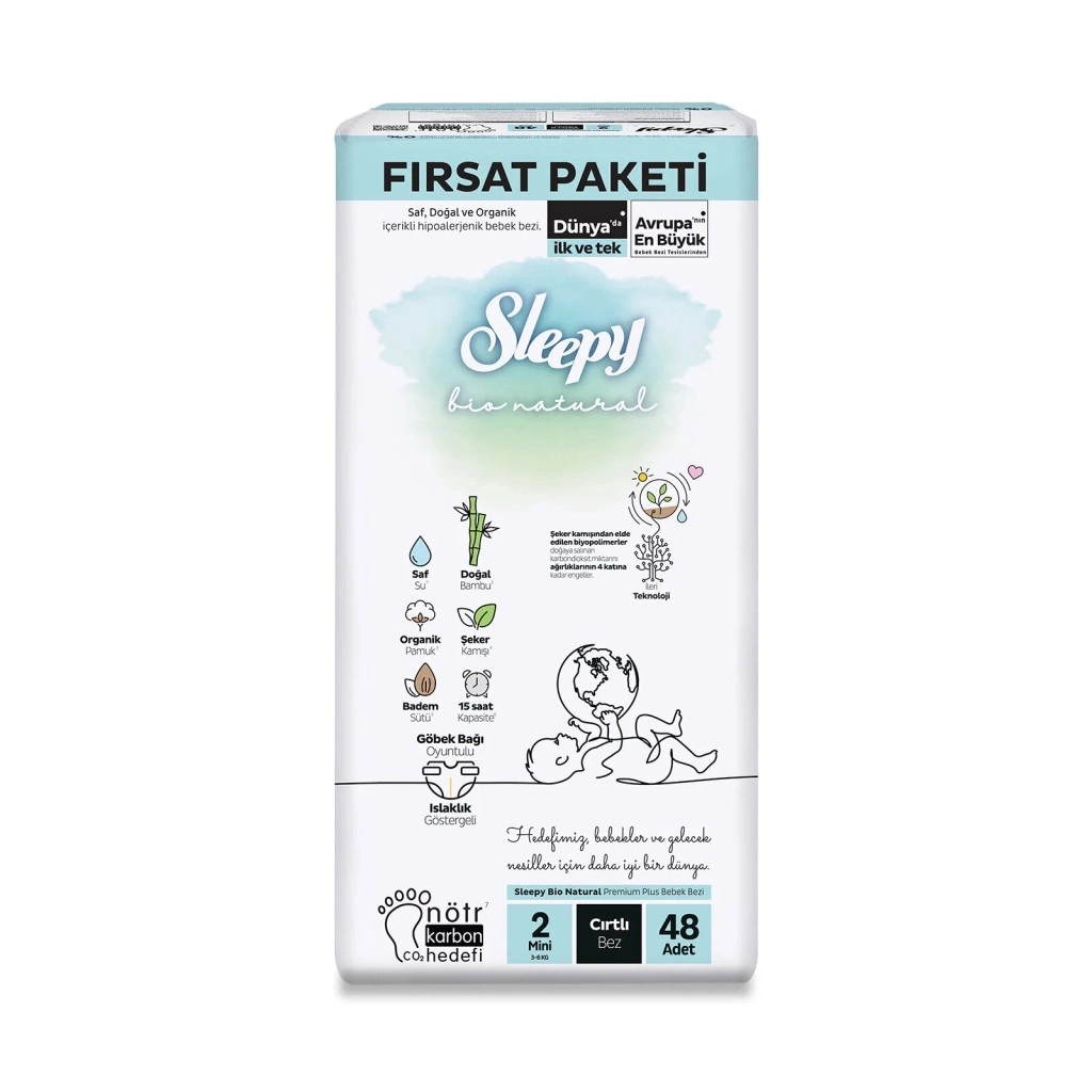 Fırsat Paketi Bio Natural Bebek Bezi 3-6 Kg 48 Adet