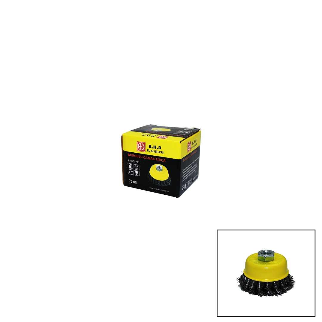 Burgulu Çanak Fırça 75mm Profesyonel Boya Uygulama Aracı
