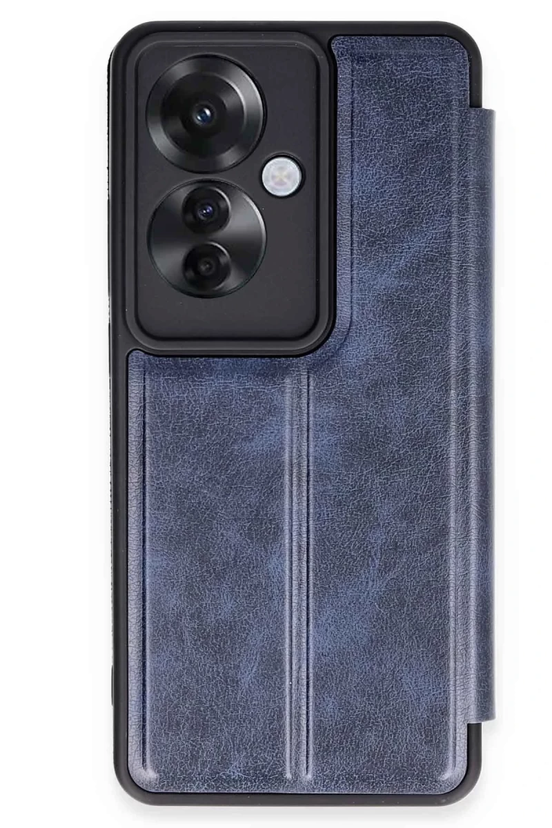 Oppo Reno 11F Uyumlu Kılıf Flip Cover - Lacivert