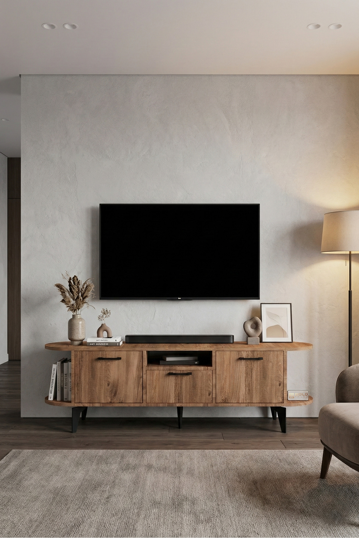Mira TV Sehpası Suntalam Siyah 160x35 cm