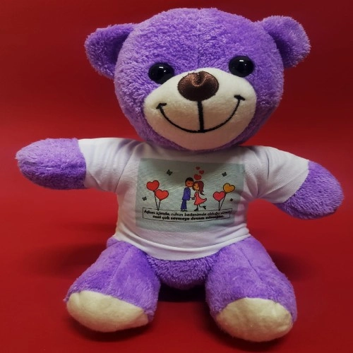Peluş Tişörtlü 25 cm Sevgililer Günü Hediyesi