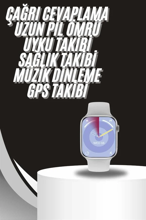 Akıllı Saat Gümüş Kasa Bluetooth Kulaklık Hediyeli Çok Fonksiyonlu İkili Set