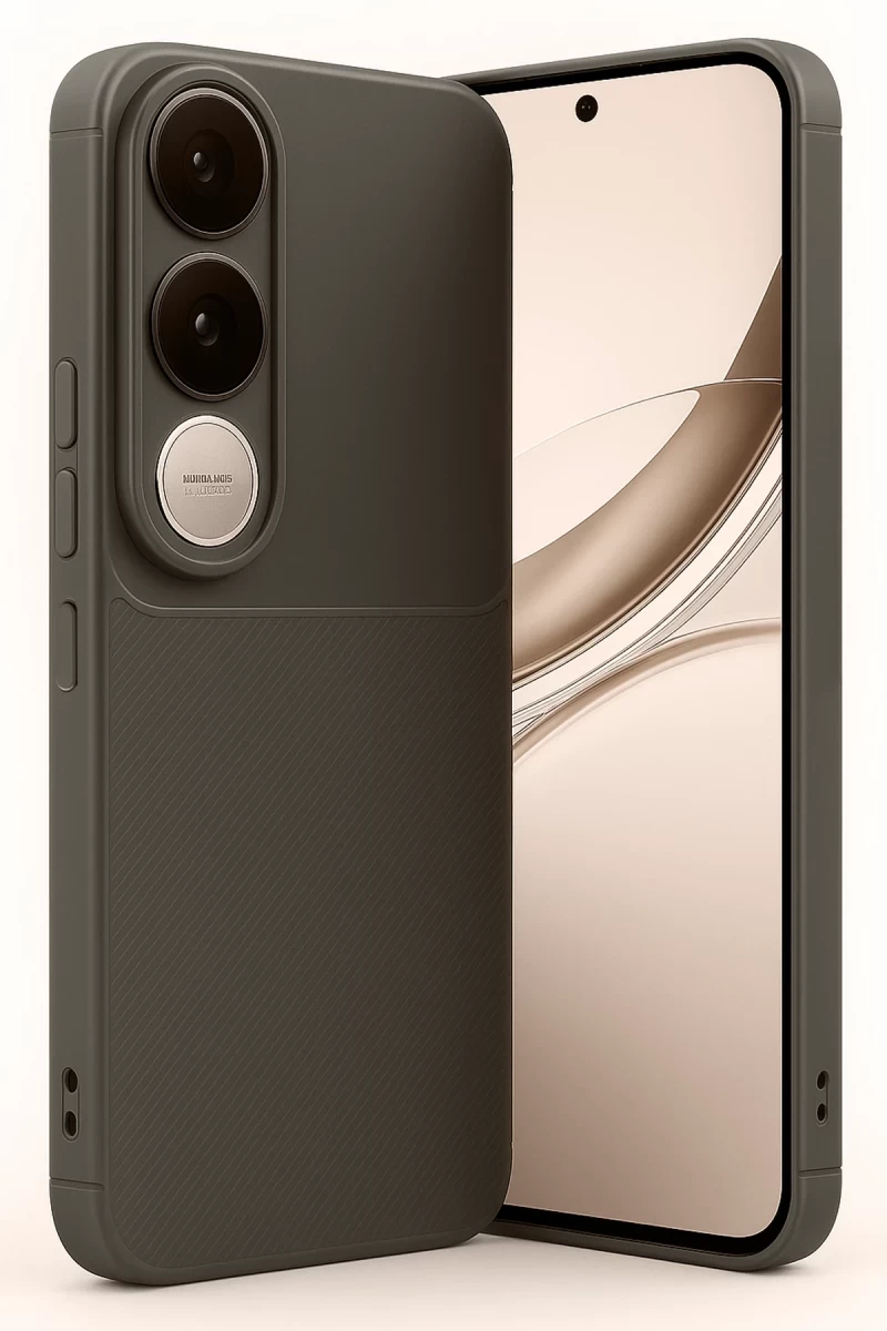 Vivo V50 Lite 4G Uyumlu Auto Focus Karbon Kapak - Kahverengi