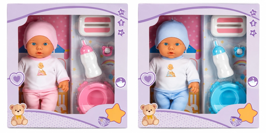 Eğlenceli Sesli Tuvalet Zamanı Bebek Seti 32 cm