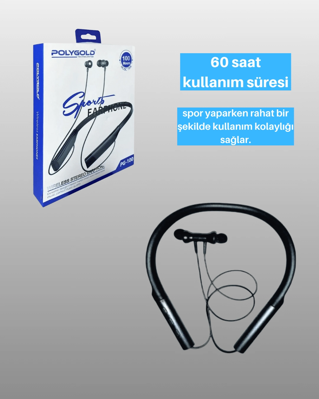 Bluetooth 5.0 Boyun Bantlı Kulaklık 50 Saat Konuşma Süresi