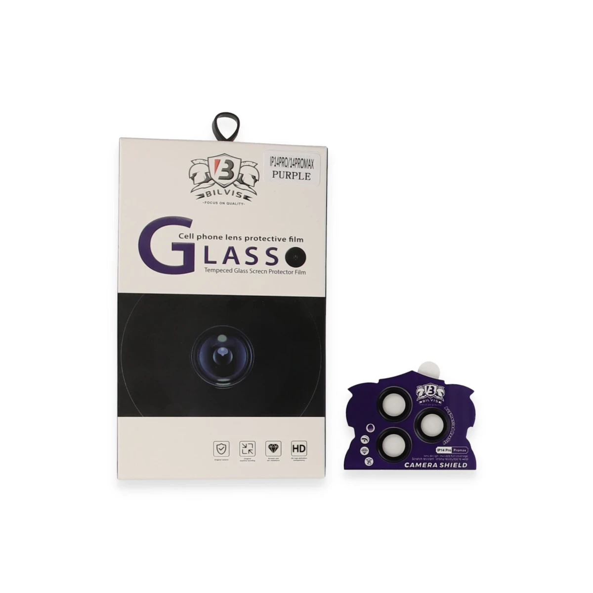 Apple iPhone 14 Pro Max Bilvis Titan Kamera Lens - Derin Mor